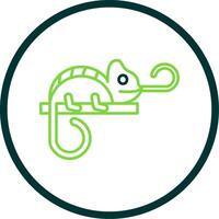 Chameleon Line Circle Icon vector