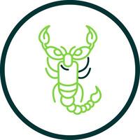 Scorpion Line Circle Icon vector