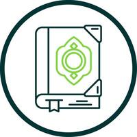 Quran Line Circle Icon vector