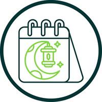 Calendar Line Circle Icon vector