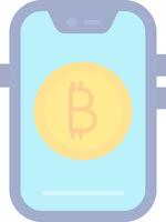 bitcoin plano ligero icono vector