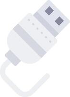 USB plano ligero icono vector