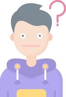 Thinking Flat Light Icon vector