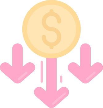 Decrease Flat Light Icon vector