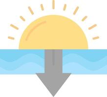 Sunset Flat Light Icon vector