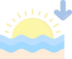 Sunset Flat Light Icon vector