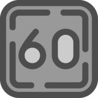 Sixty Line Filled Greyscale Icon vector