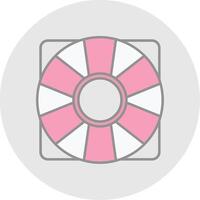 Support Line Filled Light Circle Icon vector