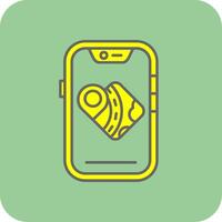 Gps Filled Yellow Icon vector