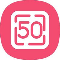 Fifty Glyph Curve Icon vector
