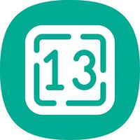 Thirteen Glyph Curve Icon vector