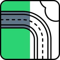 Highway Filled Half Cut Icon vector