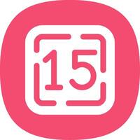 Fifteen Glyph Curve Icon vector
