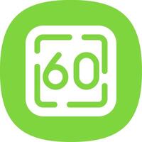 Sixty Glyph Curve Icon vector