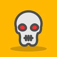 Skull Filled Shadow Icon vector