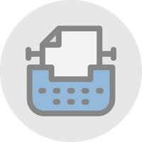 Typewriter Line Filled Light Circle Icon vector