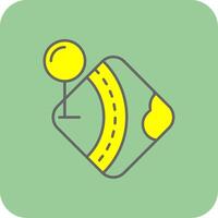Pin Filled Yellow Icon vector