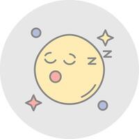 Sleep Line Filled Light Circle Icon vector