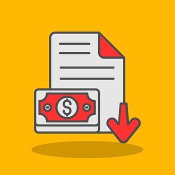 Decrease Filled Shadow Icon vector