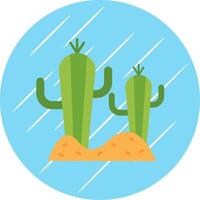 cactus plano azul circulo icono vector