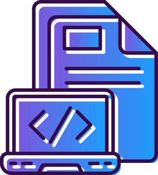 codificación degradado lleno icono vector