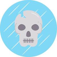 Skull Flat Blue Circle Icon vector