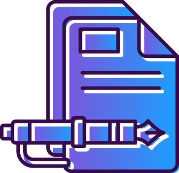 Document Gradient Filled Icon vector