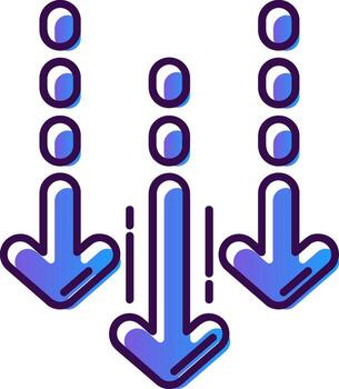 Decrease Gradient Filled Icon vector