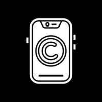 Copyright Glyph Inverted Icon vector