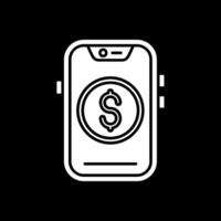 Money Glyph Inverted Icon vector