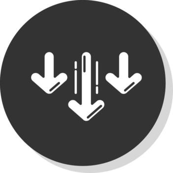 disminución glifo gris circulo icono vector