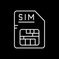 Sim Line Inverted Icon vector