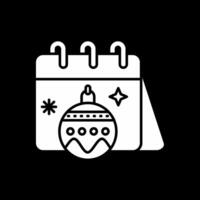 Calender Glyph Inverted Icon vector