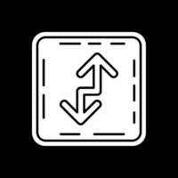 Zigzag Glyph Inverted Icon vector