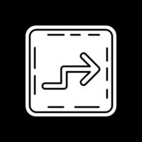 Zigzag Glyph Inverted Icon vector