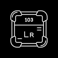 Lawrencium Line Inverted Icon vector