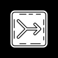 Merge Glyph Inverted Icon vector