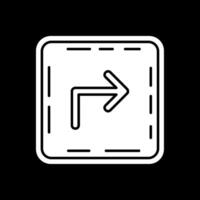 Turn Glyph Inverted Icon vector