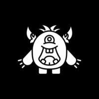 Monster Glyph Inverted Icon vector