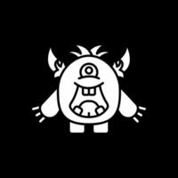 Monster Glyph Inverted Icon vector