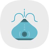 humidificador plano curva icono vector