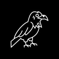 cuervo línea invertido icono vector