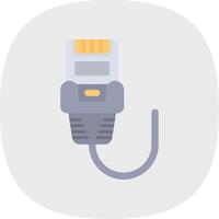 Ethernet Flat Curve Icon vector