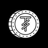 Tugrik Glyph Inverted Icon vector