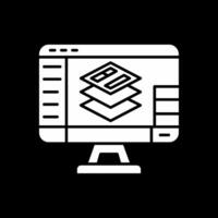 Layers Glyph Inverted Icon vector