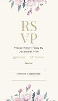 Minimalist Floral Wedding Rsvp Card Vertical template