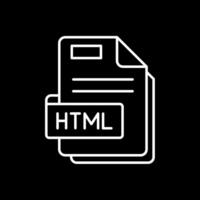 icono de línea html invertida vector