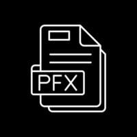 pfx línea invertido icono vector