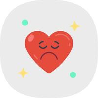 Sad Flat Curve Icon vector