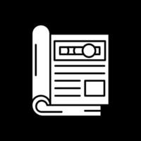 Magazine Glyph Inverted Icon vector